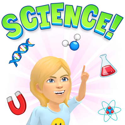 Mr. Kos with science icons